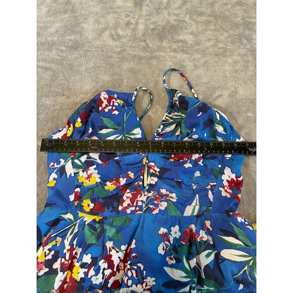 Anthropologie Emily Halterneck Mini Dress Tropical Keyhole Large - Picture 10 of 11